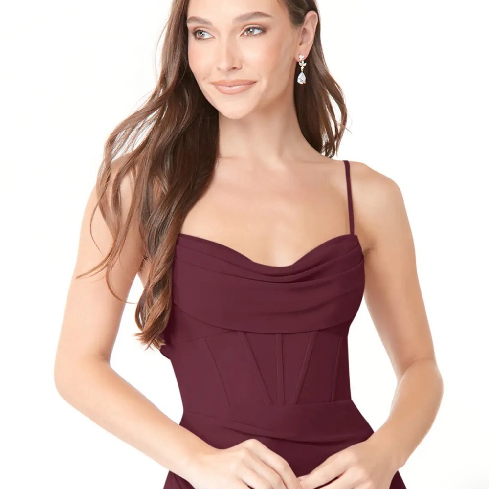 Corseted chiffon dress Azazie x Kendall - Picture 4 of 7